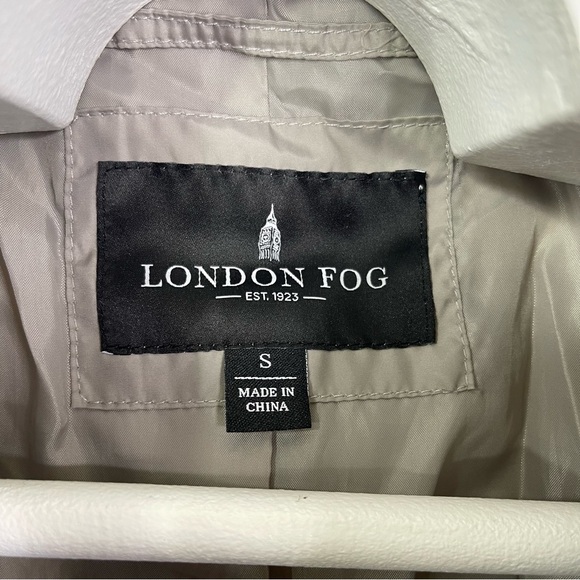 London Fog Diamond Quilt Puffer Jacket Size S Beige Taupe Detachable Hood - Picture 7 of 13